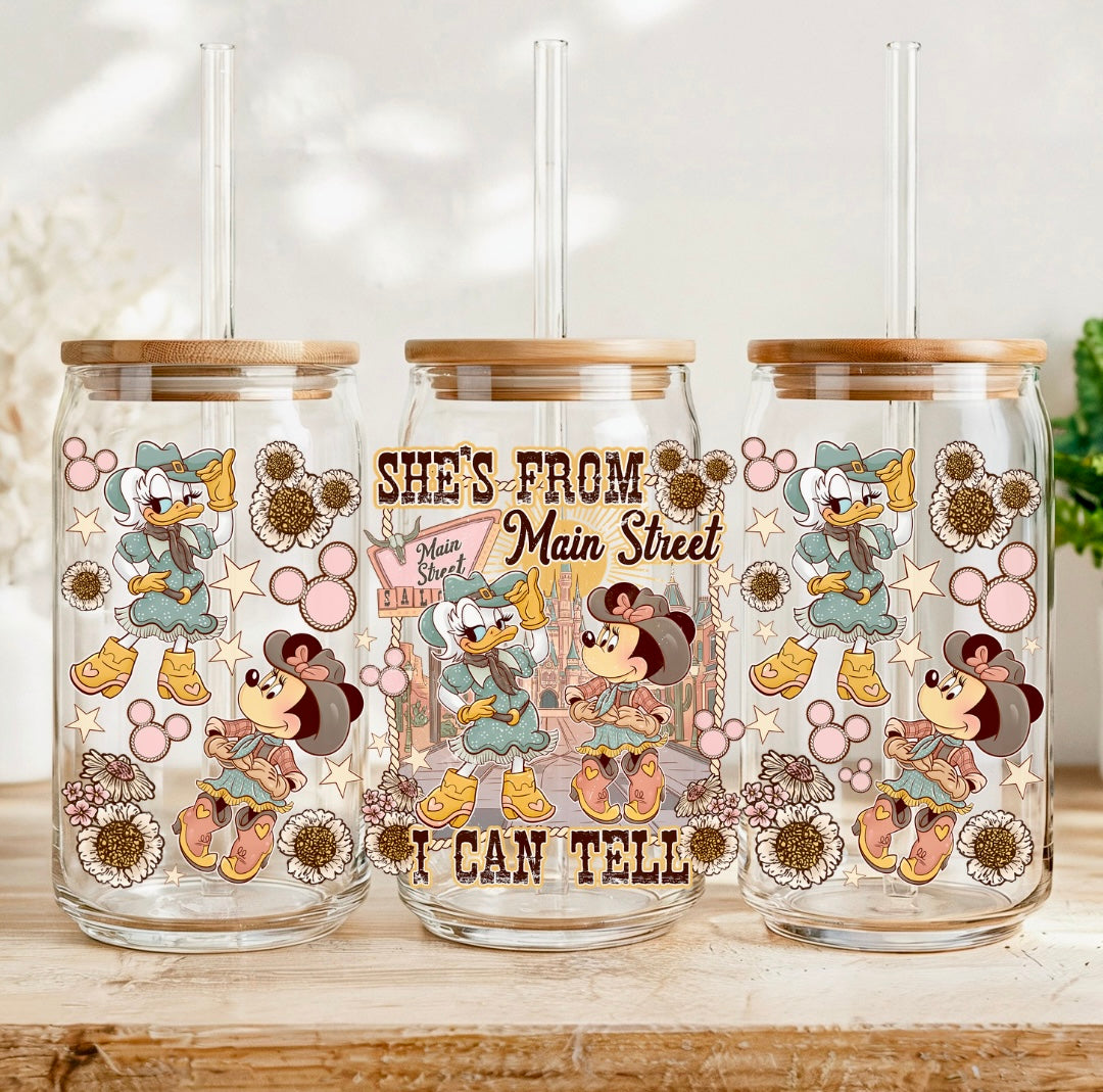 She's from Main St 16oz glass can cup