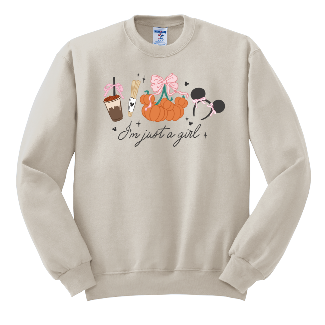 Just a girl Fall Pumpkins Unisex Crewneck Sweater