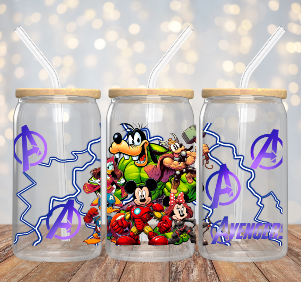 16oz Magical Heroes Glass Can Cup PREORDER