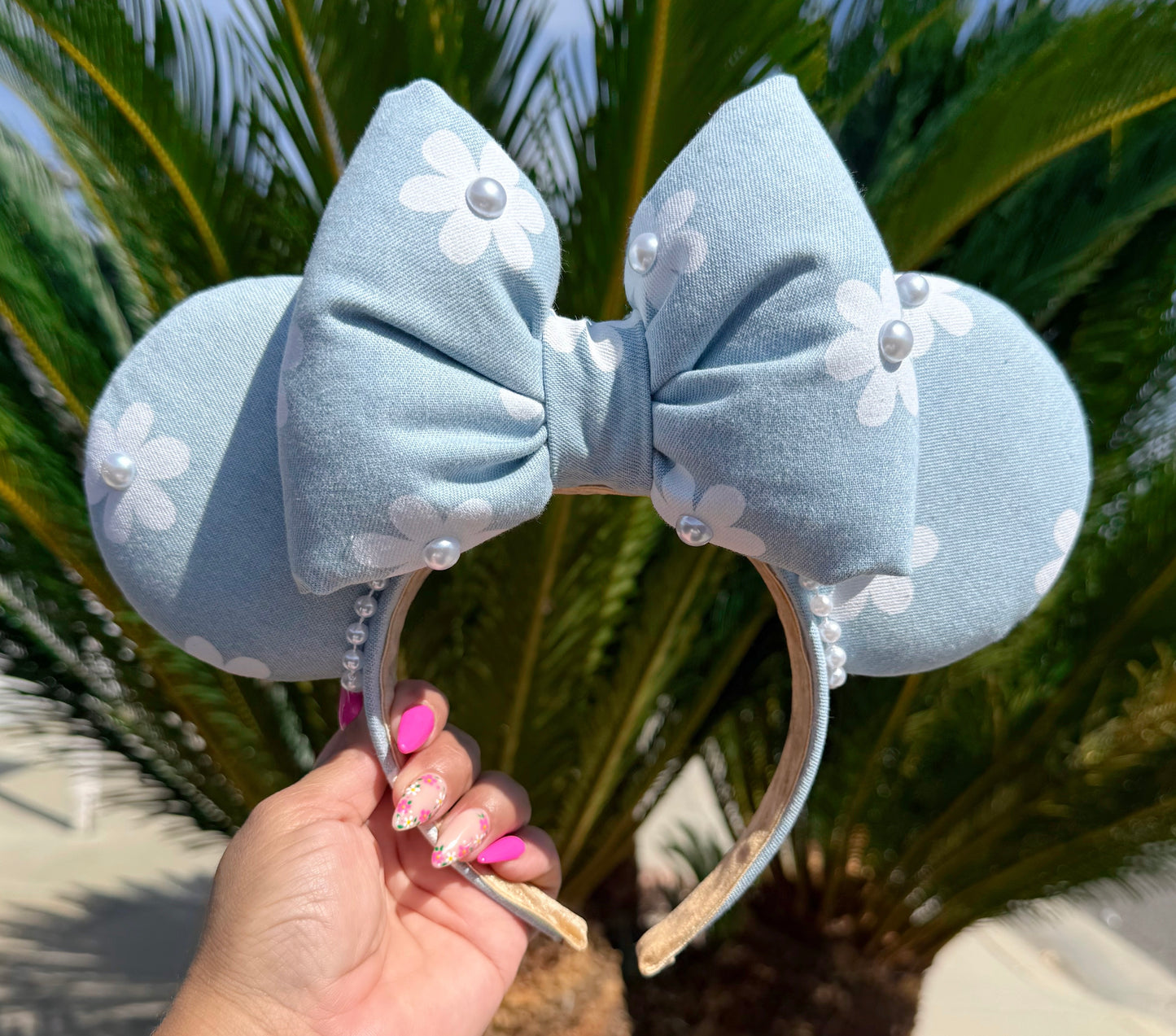 Denim Floral Ears