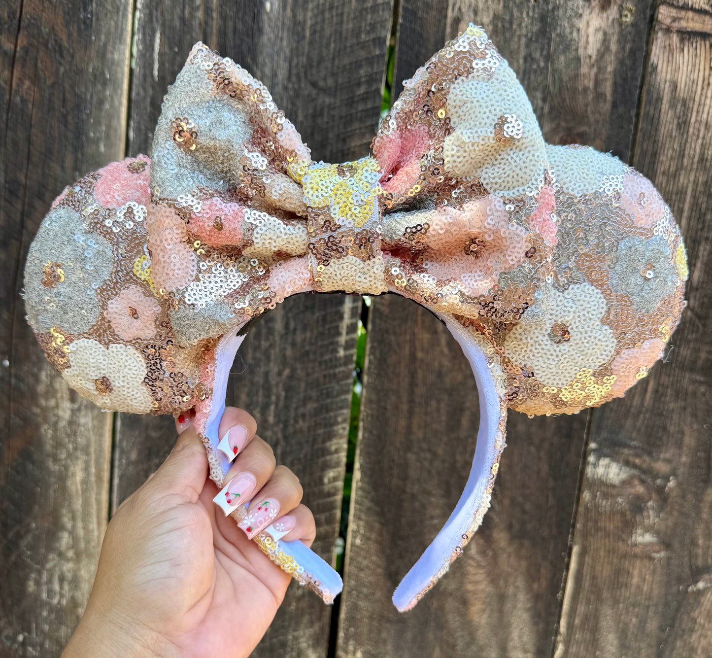 Pretty Floral Sequin Ears
