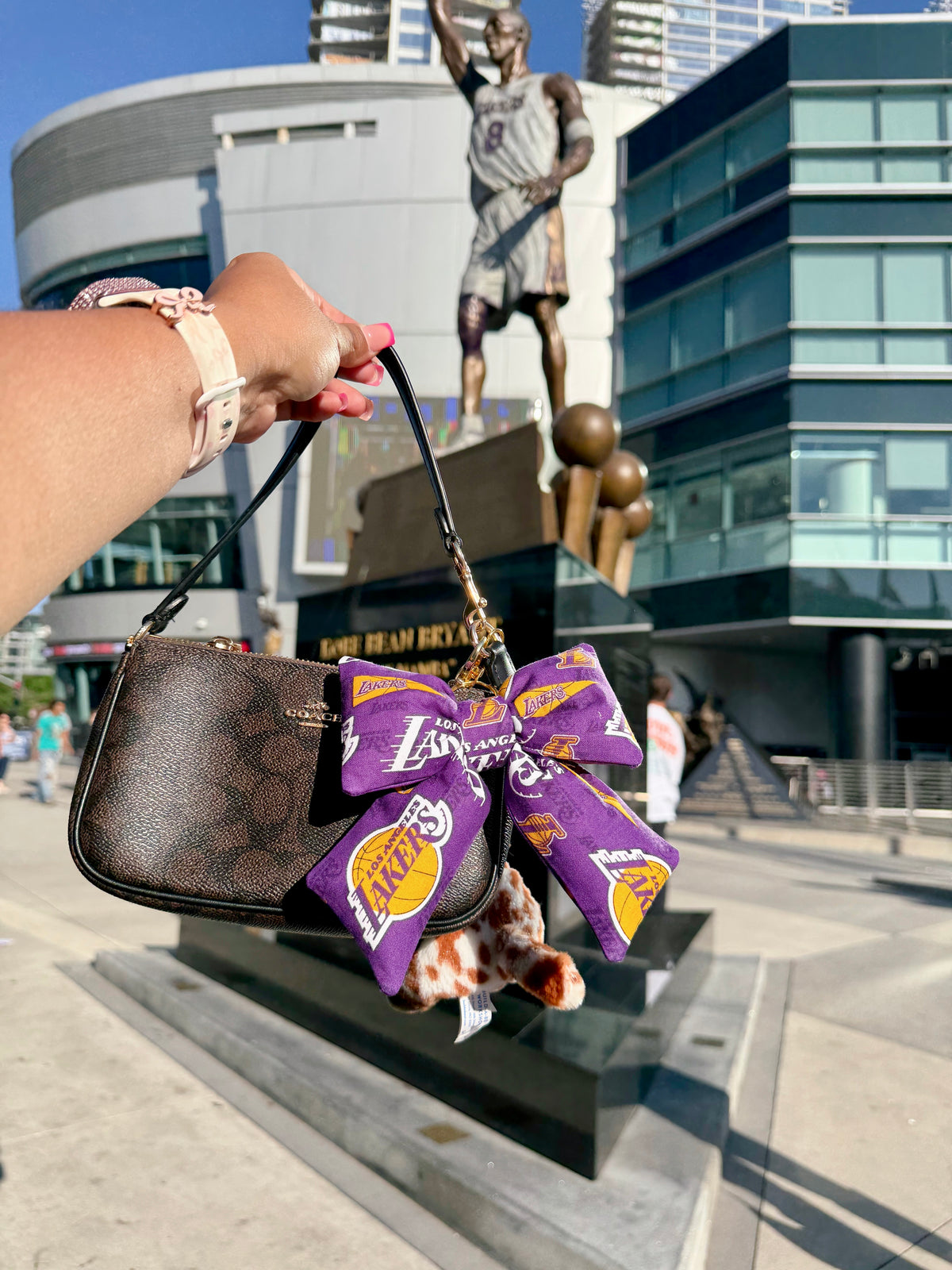 LA Purple & Gold Bow Bag Charms