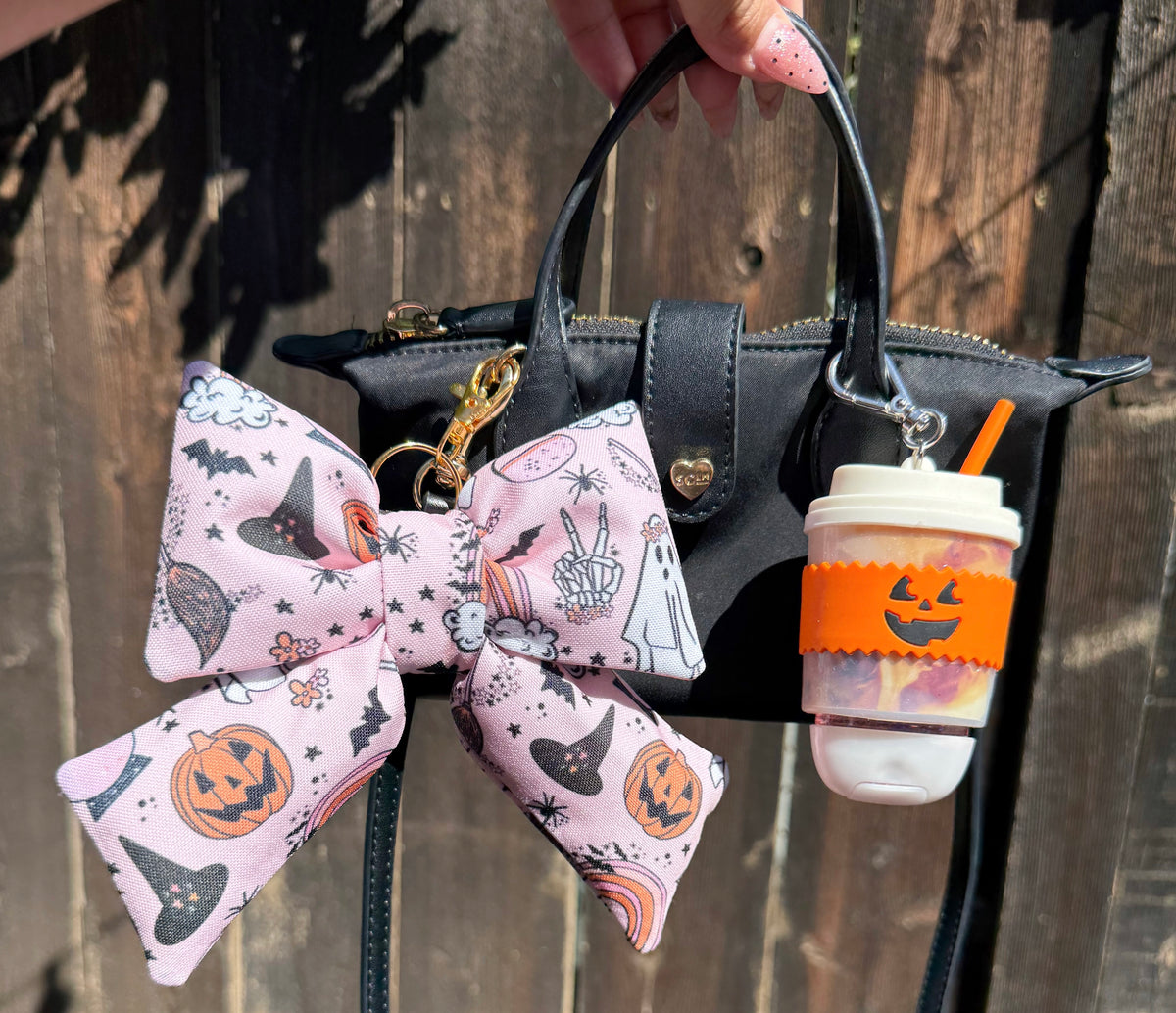 Pink Halloween Bow Charm