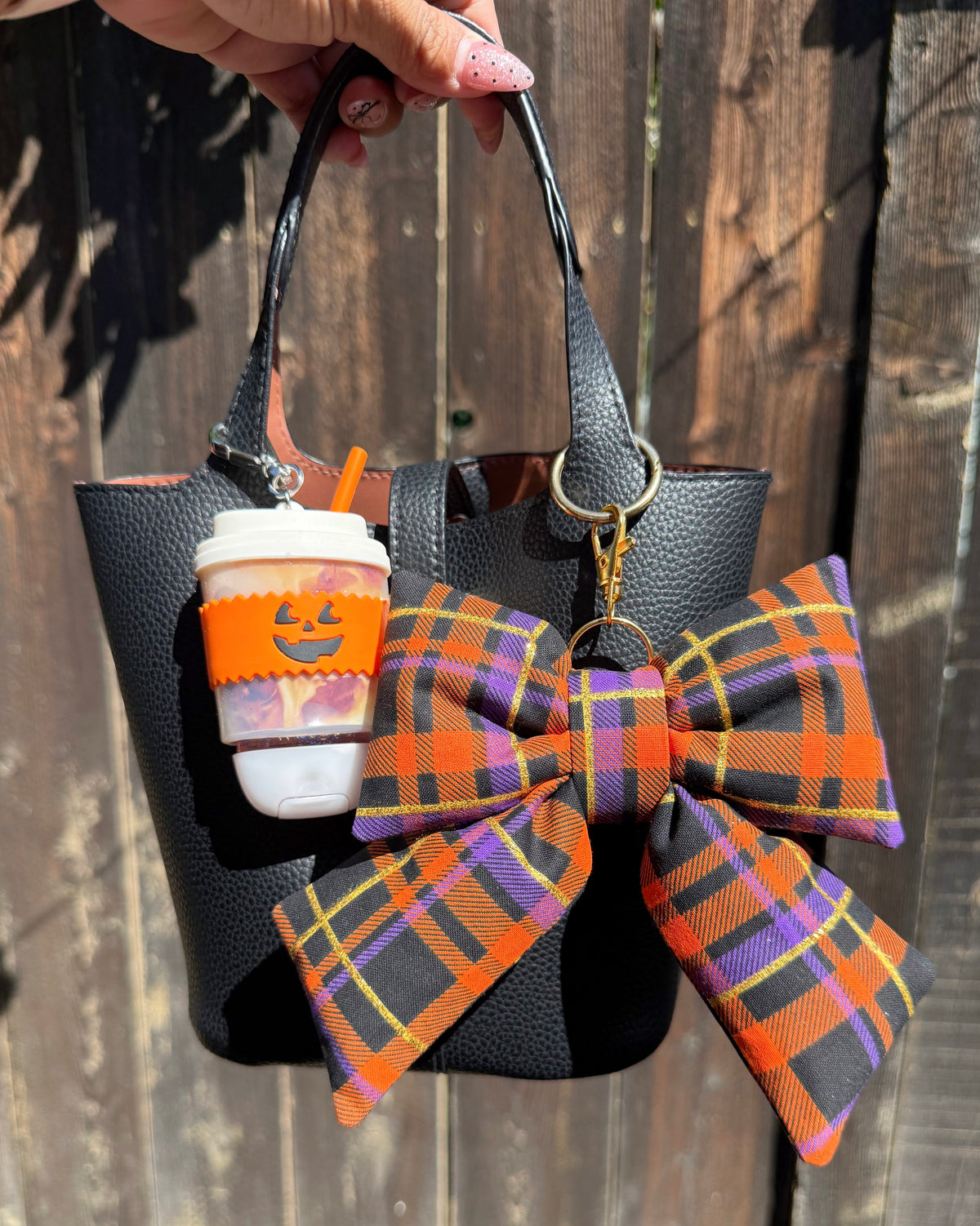 Halloween Plaid Bow Charm