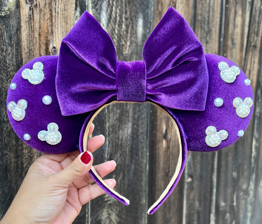 Purple Pearled Velvet Ears