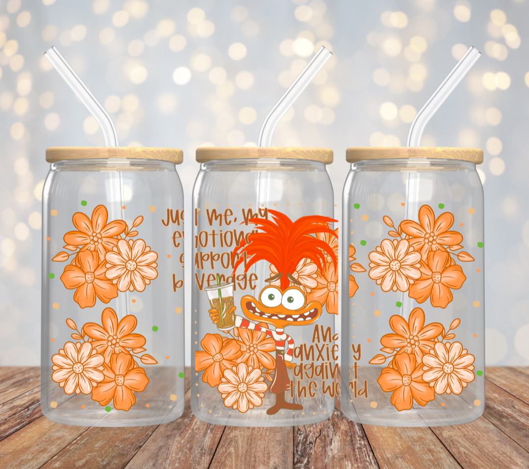 16oz Anxiety Glass Can Cup PREORDER