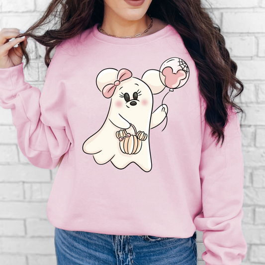 Ghosty Girl Mouse Unisex Crewneck Sweater