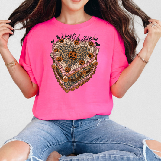 Just a Girl Halloween Cake  Adult Unisex T-Shirt