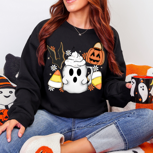 Cutie Ghost Mug Unisex Crewneck Sweater