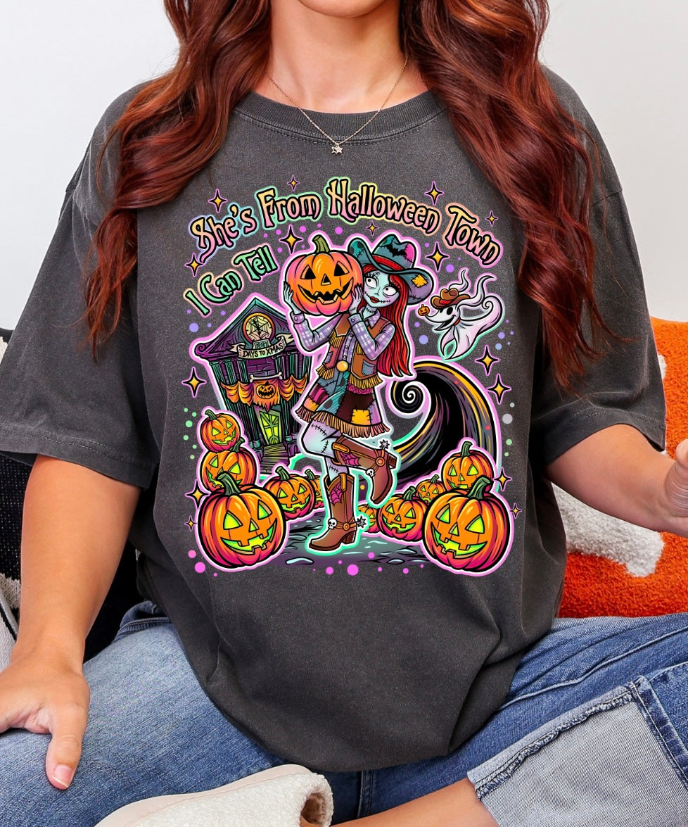 She's from Halloween Town Adult Unisex T-Shirt