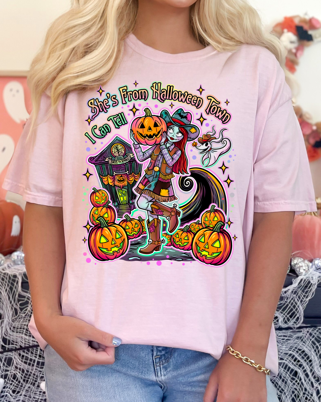 She's from Halloween Town Adult Unisex T-Shirt