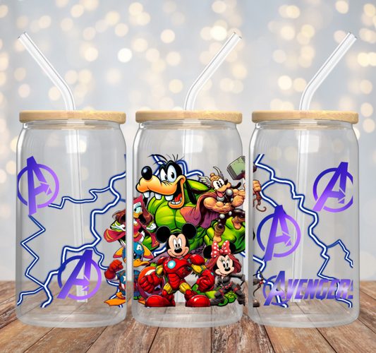 16oz Magical Heroes Glass Can Cup PREORDER
