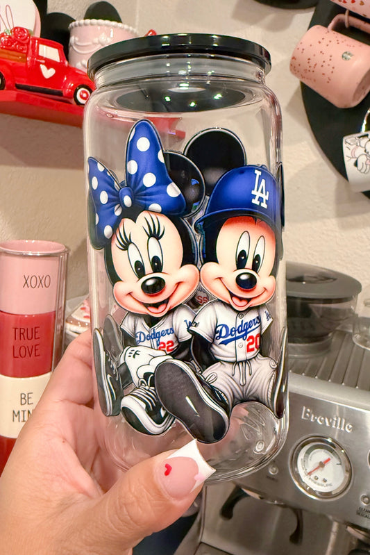 16oz LA M&M Glass Can Cup