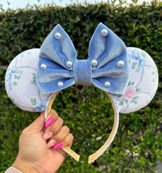 Blue Roses & Bows Ears