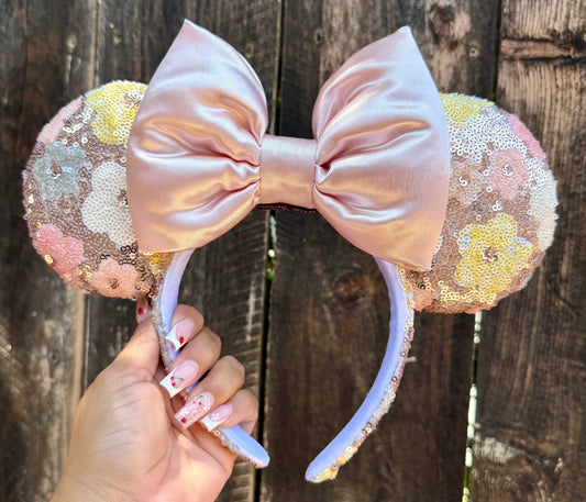 Pretty Floral Sequin Ears