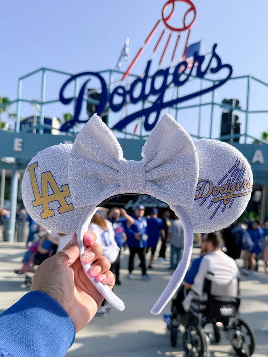 White & Gold LA Boys in Blue Ears