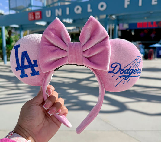 Pink Glitter Velvet LA Boys in Blue Ears