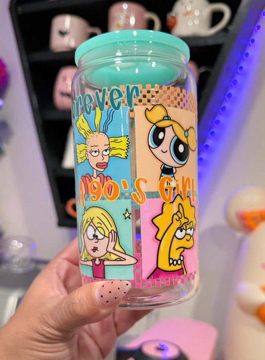 Forever a 90's Girl 16oz glass can cup