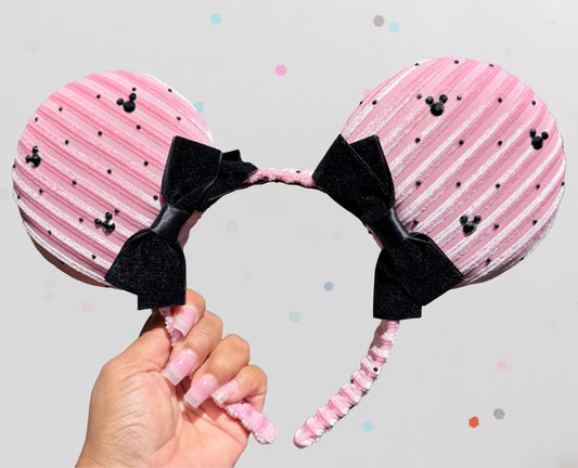Light Pink Striped Velvet Ears
