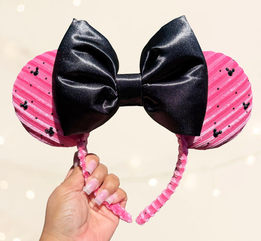 Hot Pink Striped Velvet Ears