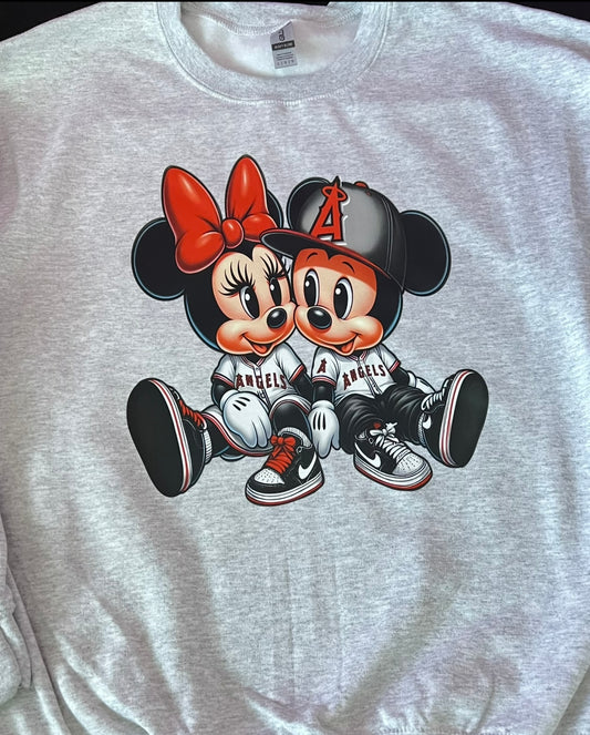 Red Halos Mouse Couple Unisex Crewneck Sweater PREORDER
