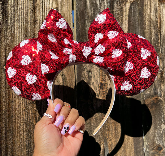 Red Love Sequin Ears