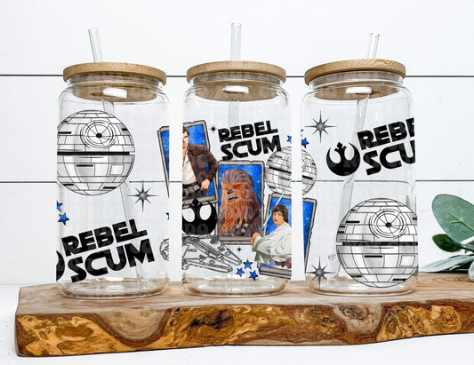 16oz Rebel Scum Glass Can Cup PREORDER
