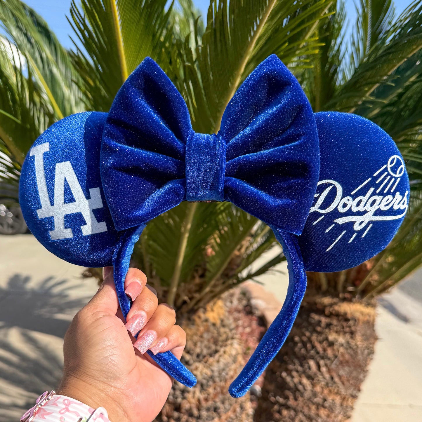 Blue Glitter Velvet LA Boys in Blue Ears