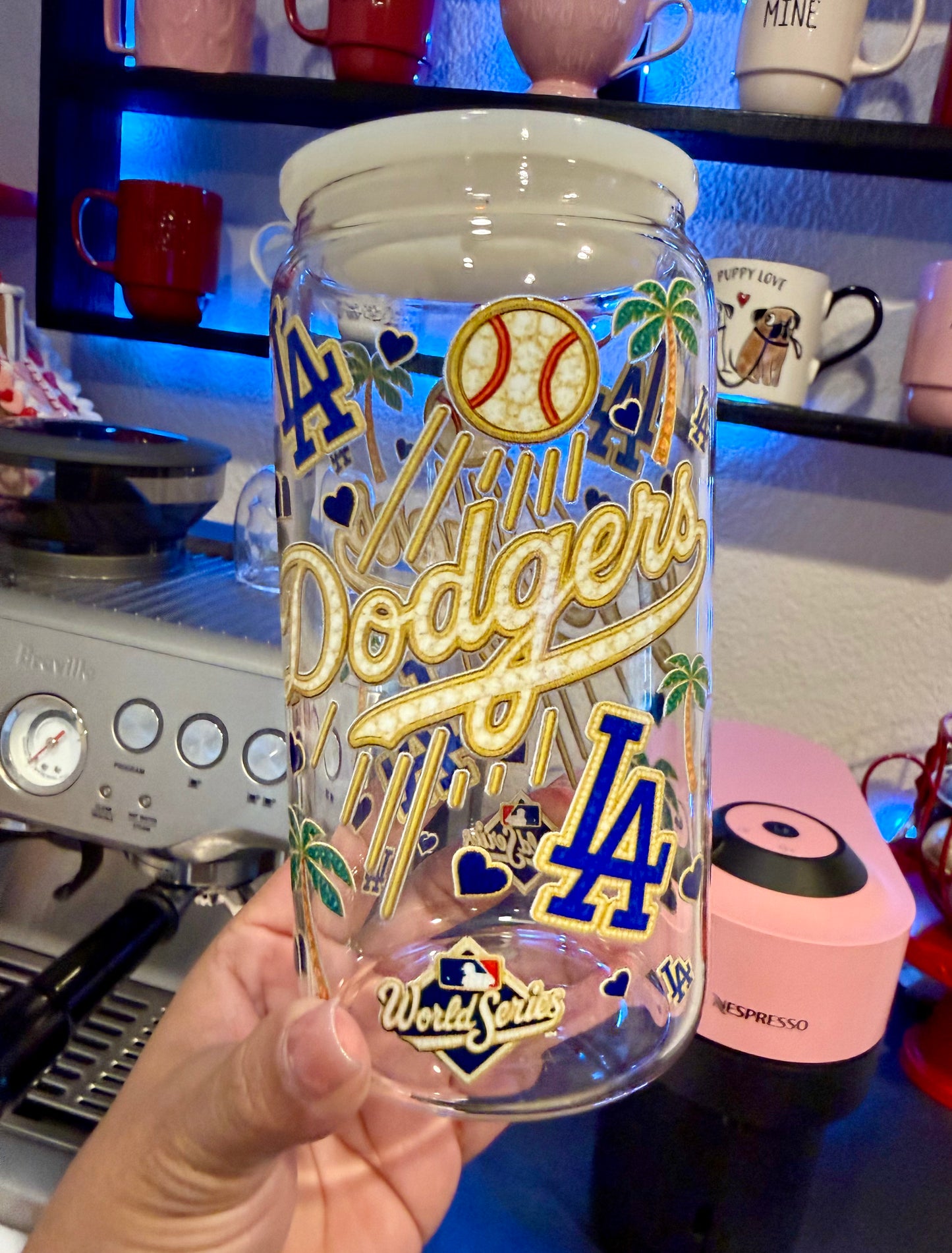LA Love 16oz glass can cup