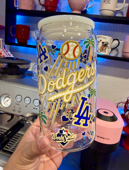 LA Love 16oz glass can cup