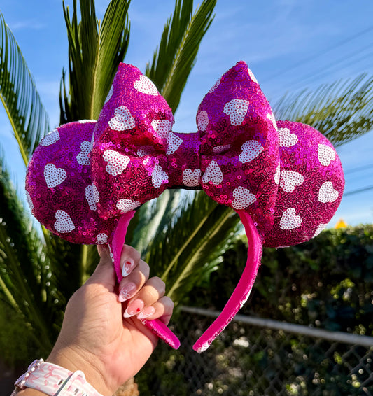 Hot Pink Love Sequin Ears