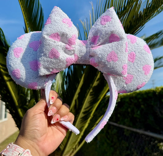 White Love Sequin Ears