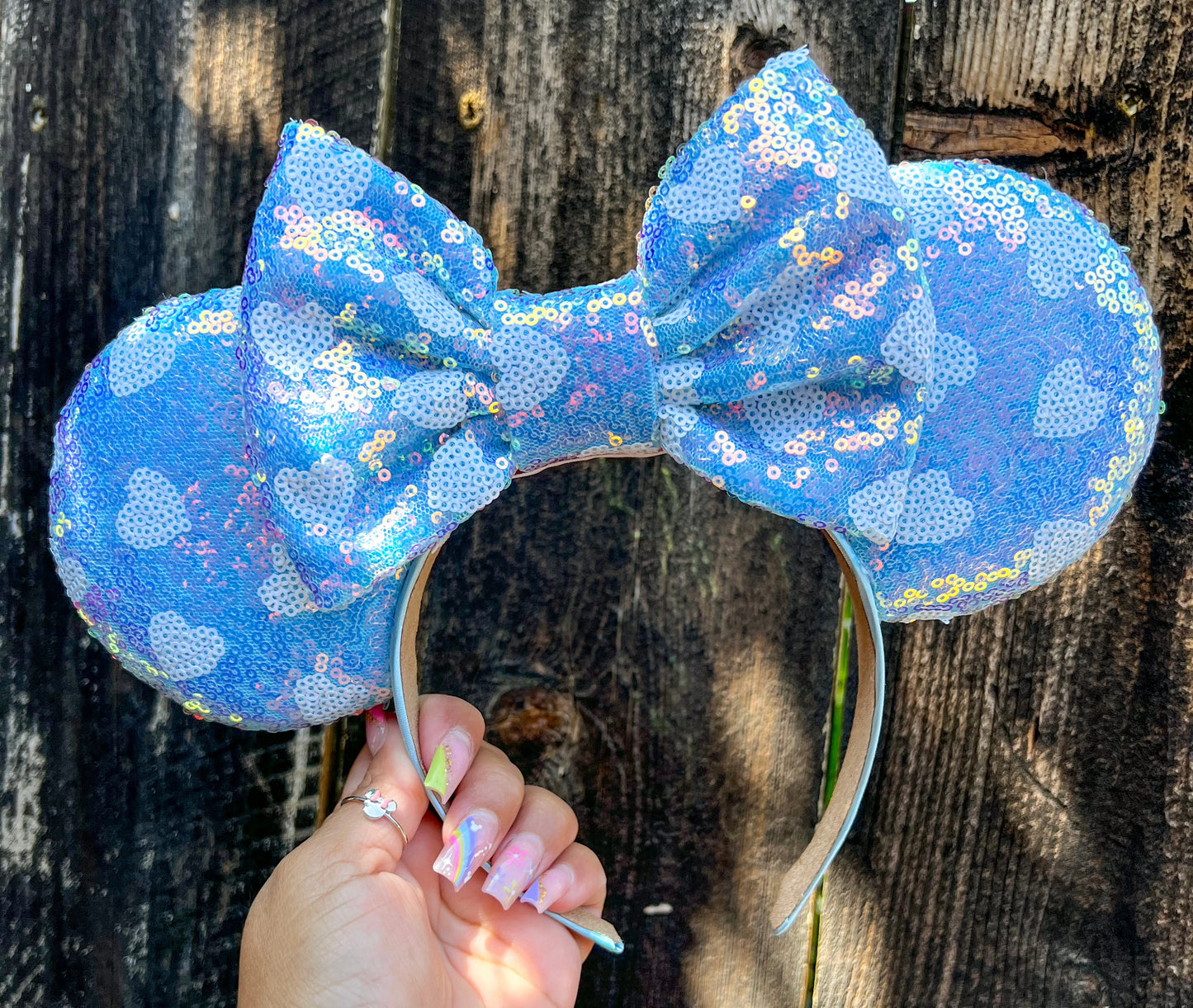 Light Blue Love Sequin Ears